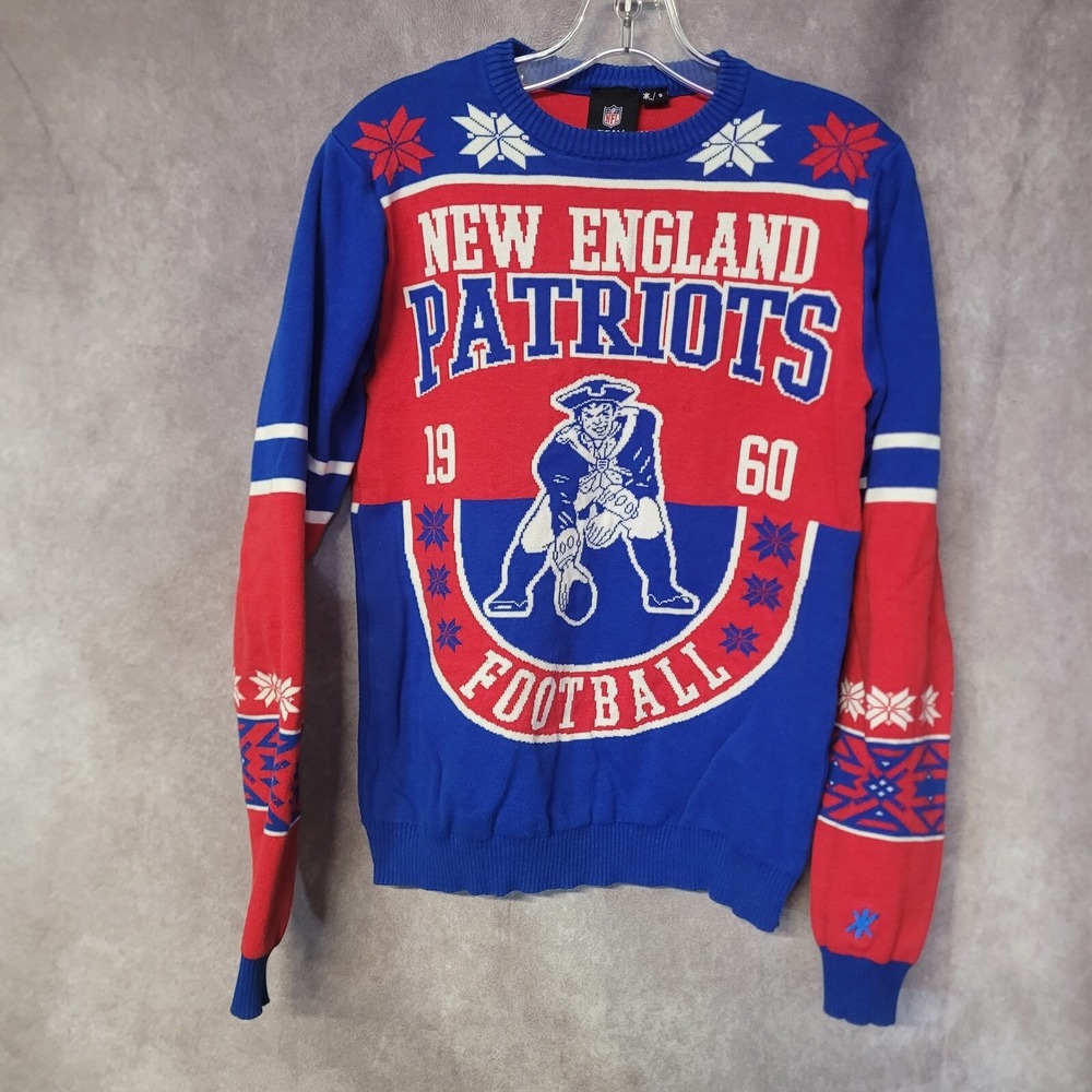 NFL New England Patriots 1960 Throwback Football Ugly Christmas Sweater Adult S